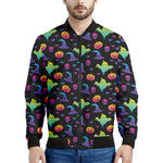 Colorful Halloween Party Pattern Print Men's Bomber Jacket