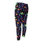 Colorful Halloween Party Pattern Print Men's Compression Pants
