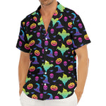 Colorful Halloween Party Pattern Print Men's Deep V-Neck Shirt