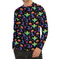 Colorful Halloween Party Pattern Print Men's Long Sleeve Rash Guard