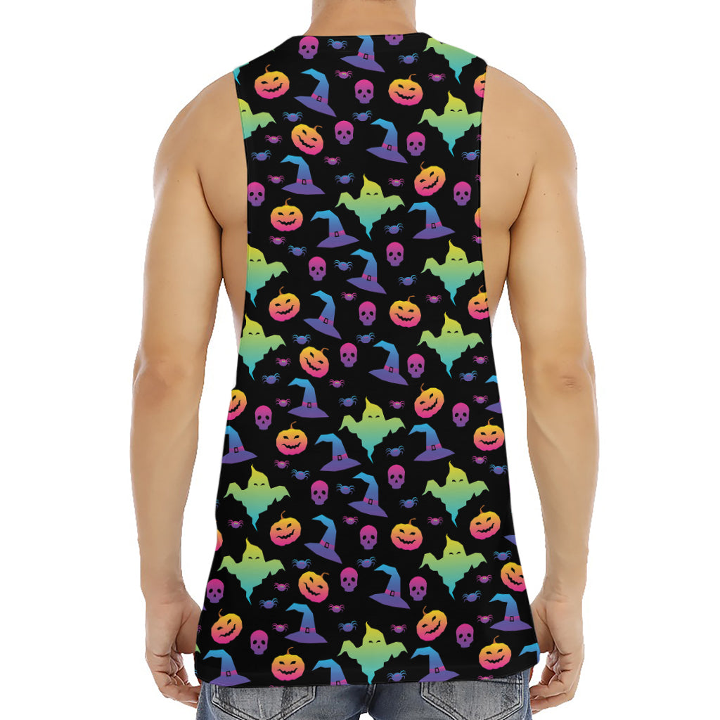 Colorful Halloween Party Pattern Print Men's Muscle Tank Top