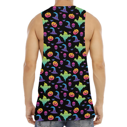Colorful Halloween Party Pattern Print Men's Muscle Tank Top