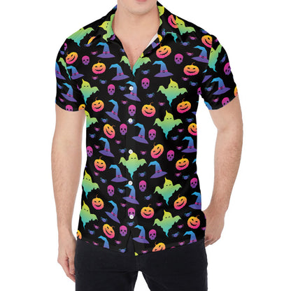 Colorful Halloween Party Pattern Print Men's Shirt