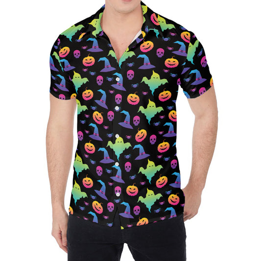 Colorful Halloween Party Pattern Print Men's Shirt