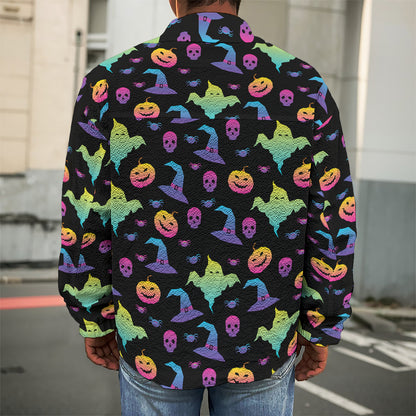 Colorful Halloween Party Pattern Print Men's Shirt Jacket