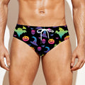 Colorful Halloween Party Pattern Print Men's Swim Briefs