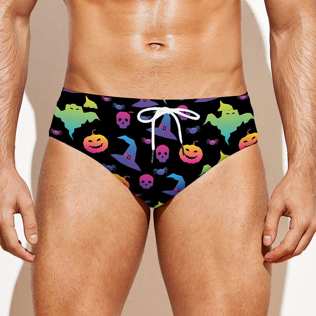 Colorful Halloween Party Pattern Print Men's Swim Briefs