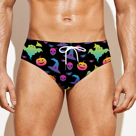 Colorful Halloween Party Pattern Print Men's Swim Briefs