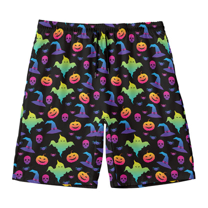 Colorful Halloween Party Pattern Print Men's Swim Trunks