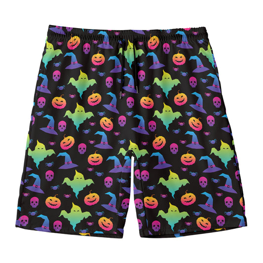 Colorful Halloween Party Pattern Print Men's Swim Trunks