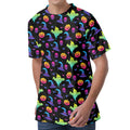 Colorful Halloween Party Pattern Print Men's Velvet T-Shirt
