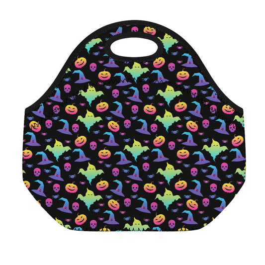 Colorful Halloween Party Pattern Print Neoprene Lunch Bag