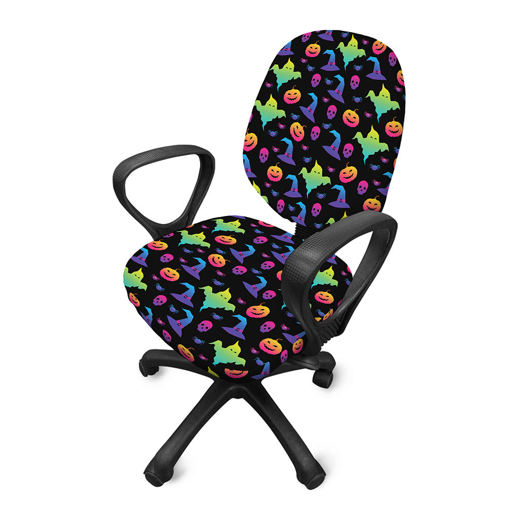 Colorful Halloween Party Pattern Print Office Chair Cover