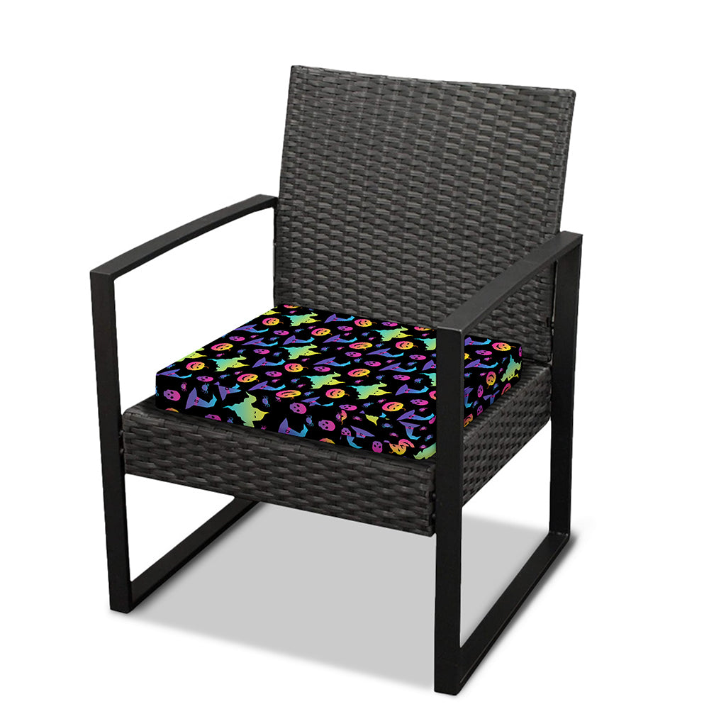 Colorful Halloween Party Pattern Print Outdoor Seat Cushion Cover