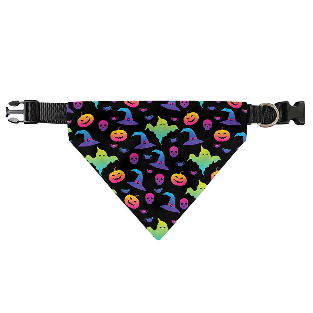 Colorful Halloween Party Pattern Print Over The Collar Dog Bandana