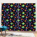 Colorful Halloween Party Pattern Print Pencil Pleat Curtains