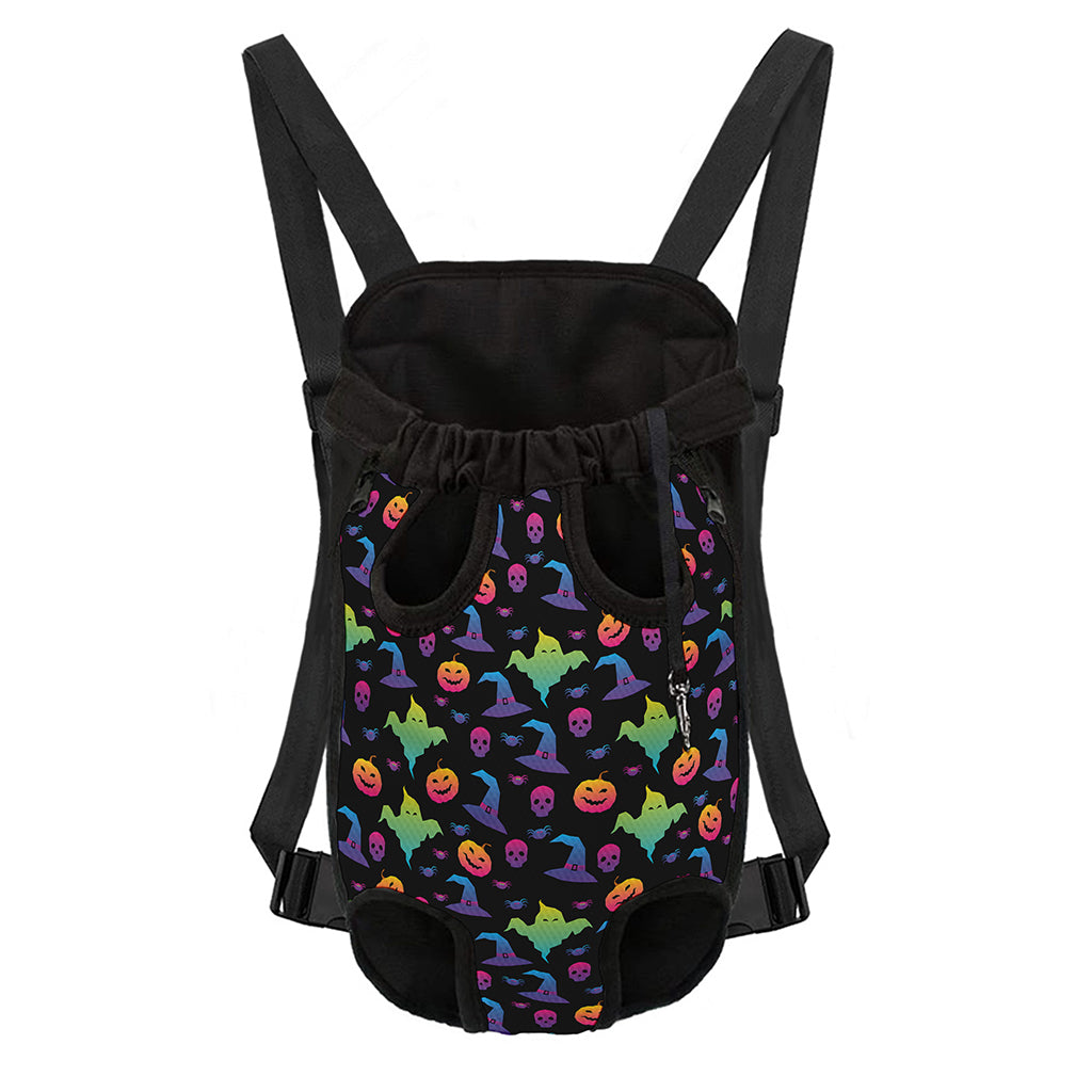 Colorful Halloween Party Pattern Print Pet Carrier Backpack