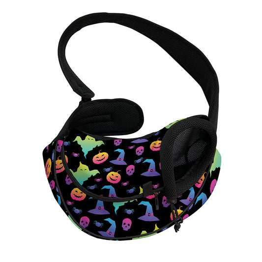 Colorful Halloween Party Pattern Print Pet Sling Carrier