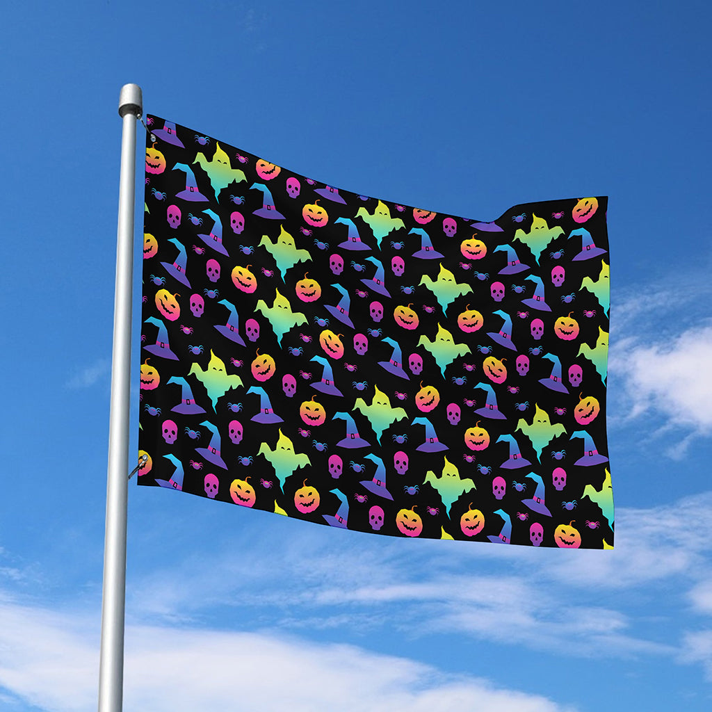 Colorful Halloween Party Pattern Print Polyester Flag