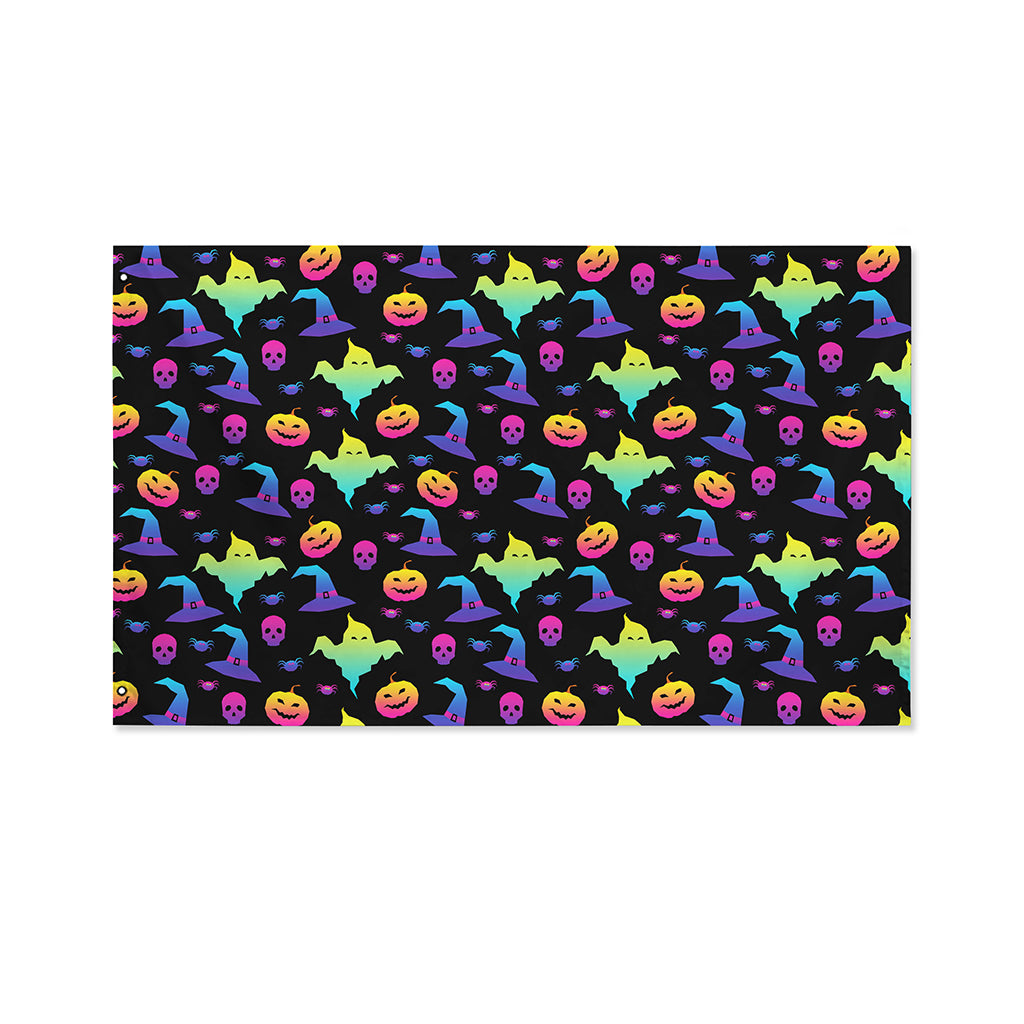 Colorful Halloween Party Pattern Print Polyester Flag