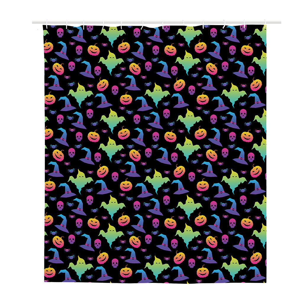 Colorful Halloween Party Pattern Print Polyester Shower Curtain