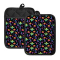 Colorful Halloween Party Pattern Print Pot Holders With Pocket