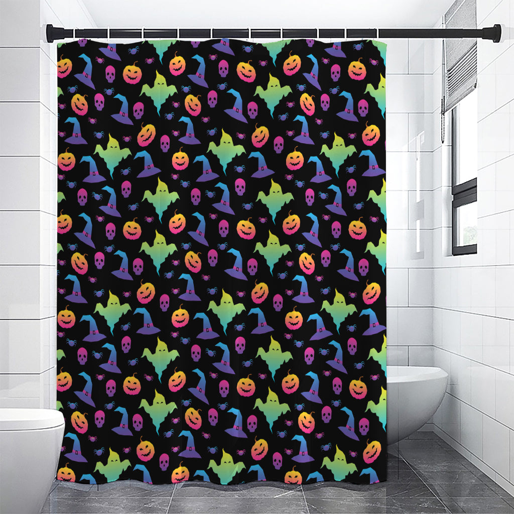 Colorful Halloween Party Pattern Print Premium Shower Curtain