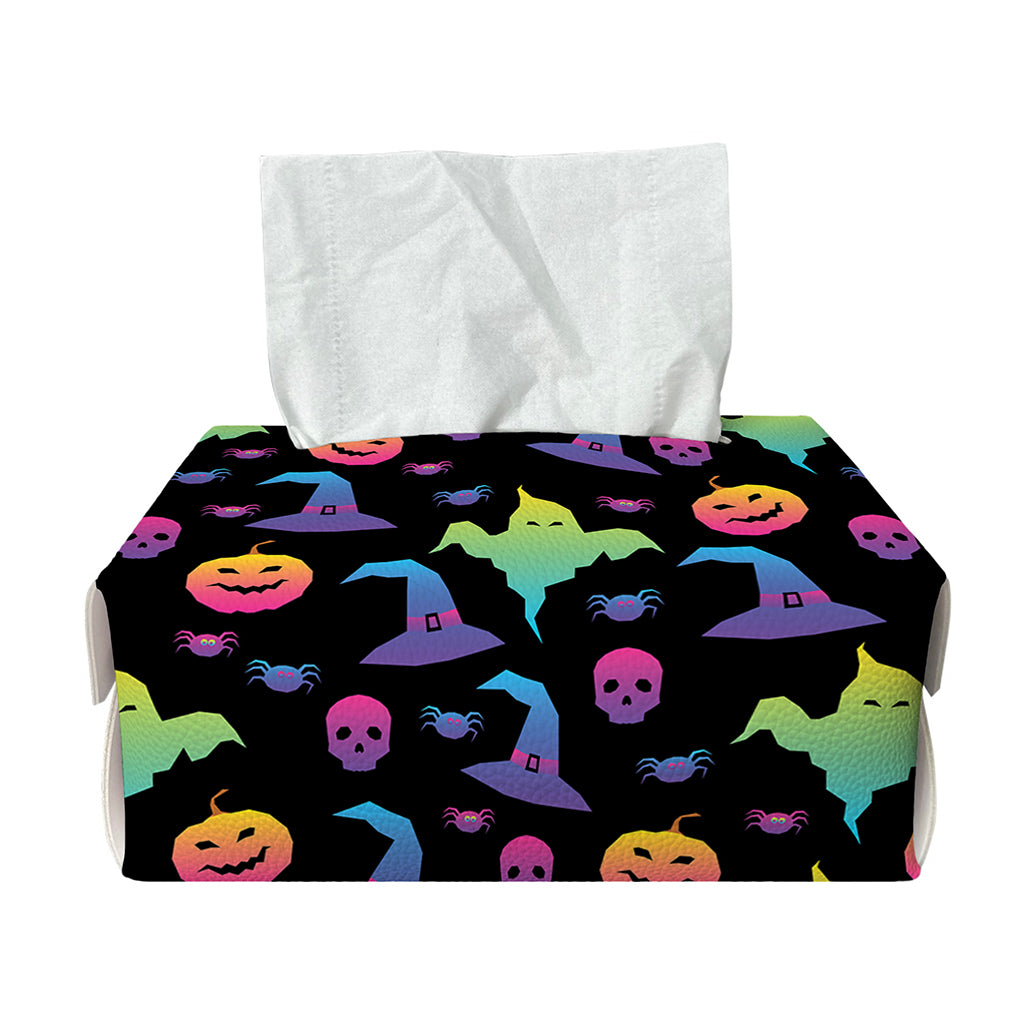 Colorful Halloween Party Pattern Print Rectangle Tissue Box Cover