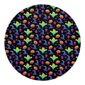 Colorful Halloween Party Pattern Print Round Blanket