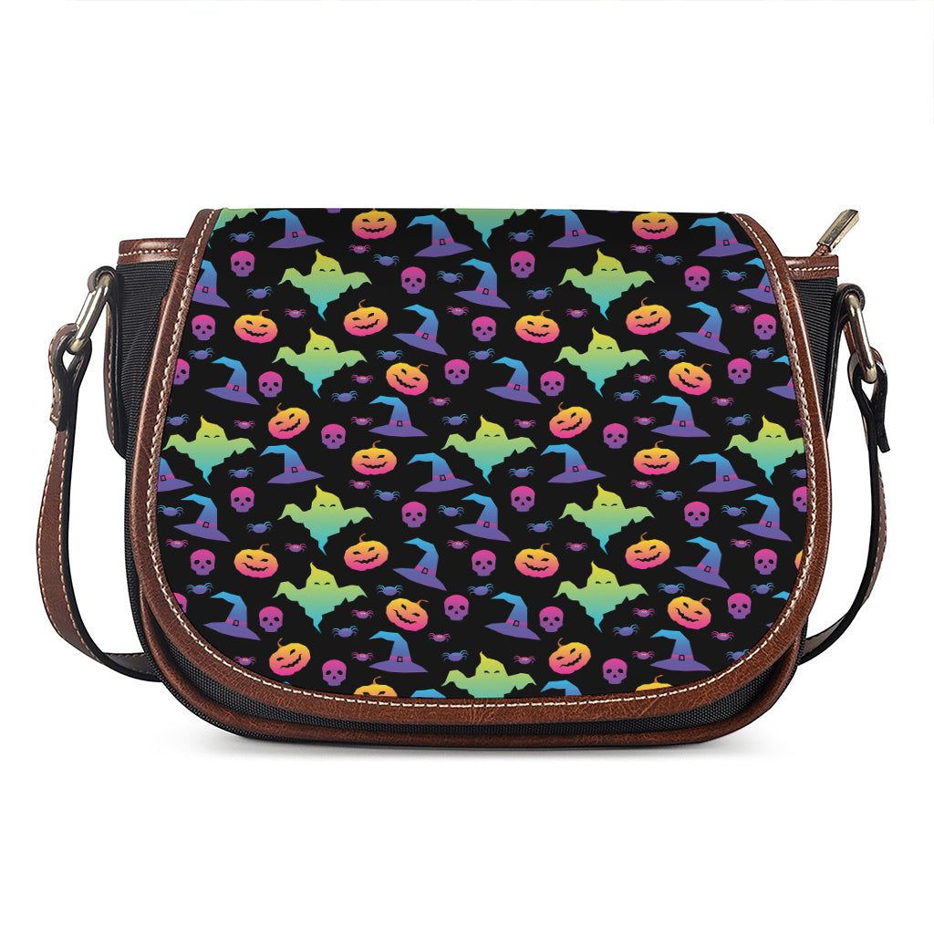 Colorful Halloween Party Pattern Print Saddle Bag