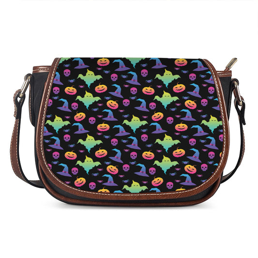 Colorful Halloween Party Pattern Print Saddle Bag