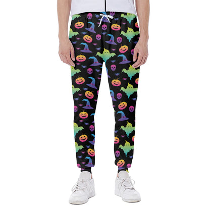 Colorful Halloween Party Pattern Print Scuba Joggers