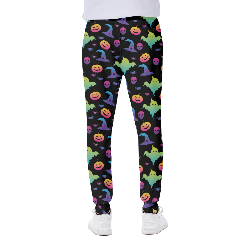 Colorful Halloween Party Pattern Print Scuba Joggers