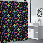 Colorful Halloween Party Pattern Print Shower Curtain