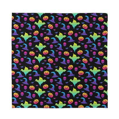 Colorful Halloween Party Pattern Print Silk Bandana