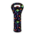 Colorful Halloween Party Pattern Print Single Neoprene Wine Tote
