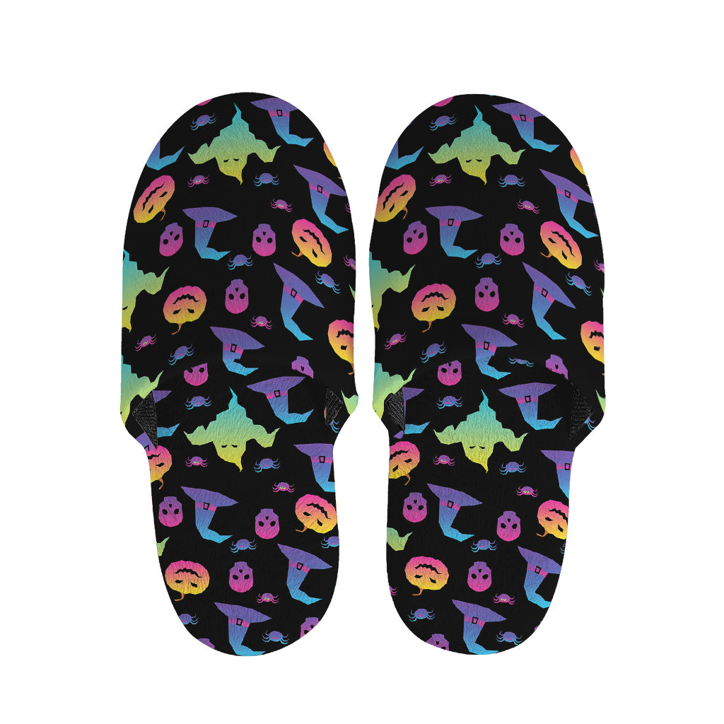 Colorful Halloween Party Pattern Print Slippers