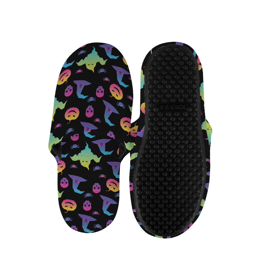 Colorful Halloween Party Pattern Print Slippers