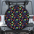 Colorful Halloween Party Pattern Print Tire Cover