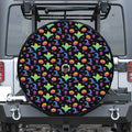 Colorful Halloween Party Pattern Print Tire Cover With Camera Hole