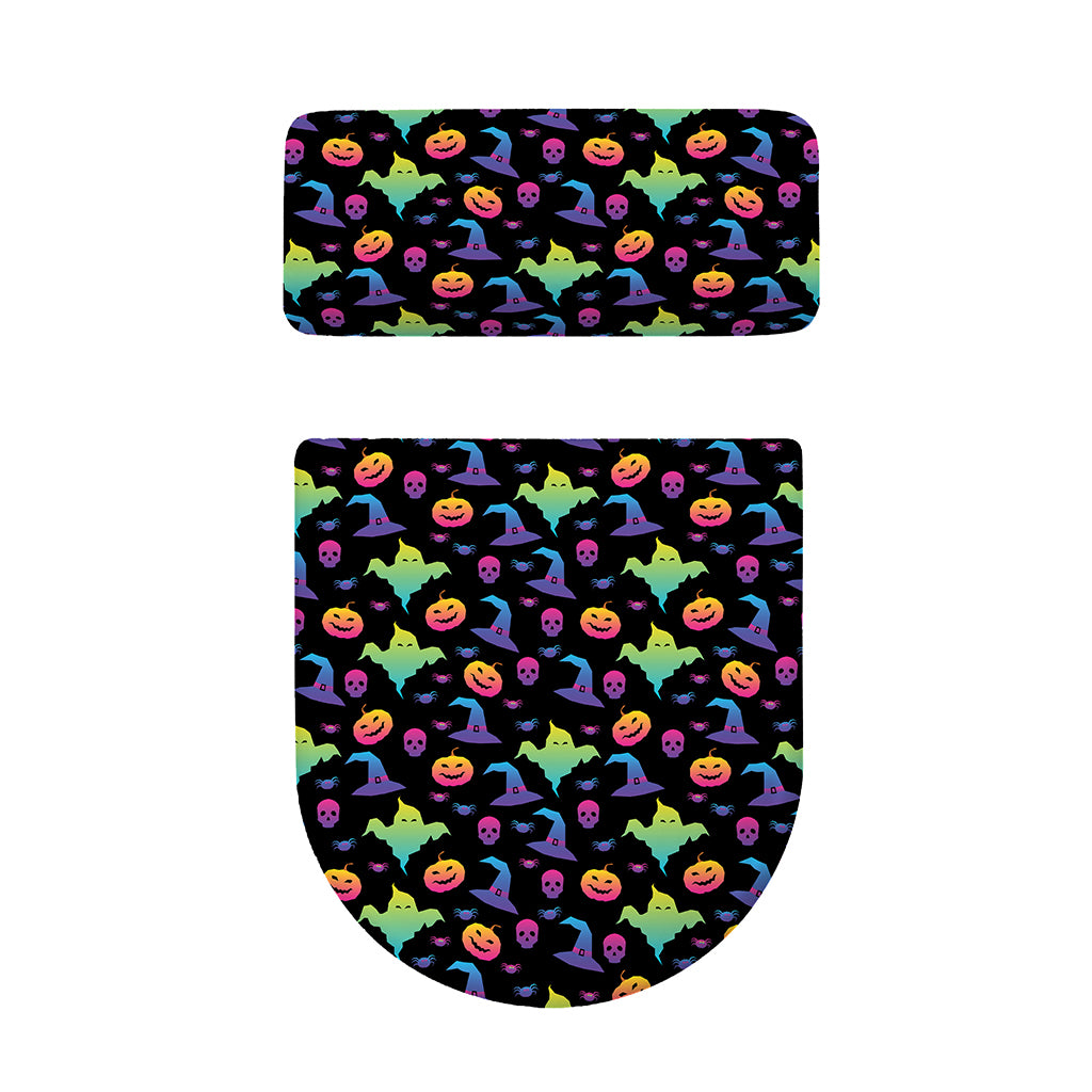 Colorful Halloween Party Pattern Print Toilet Lid And Tank Cover Set