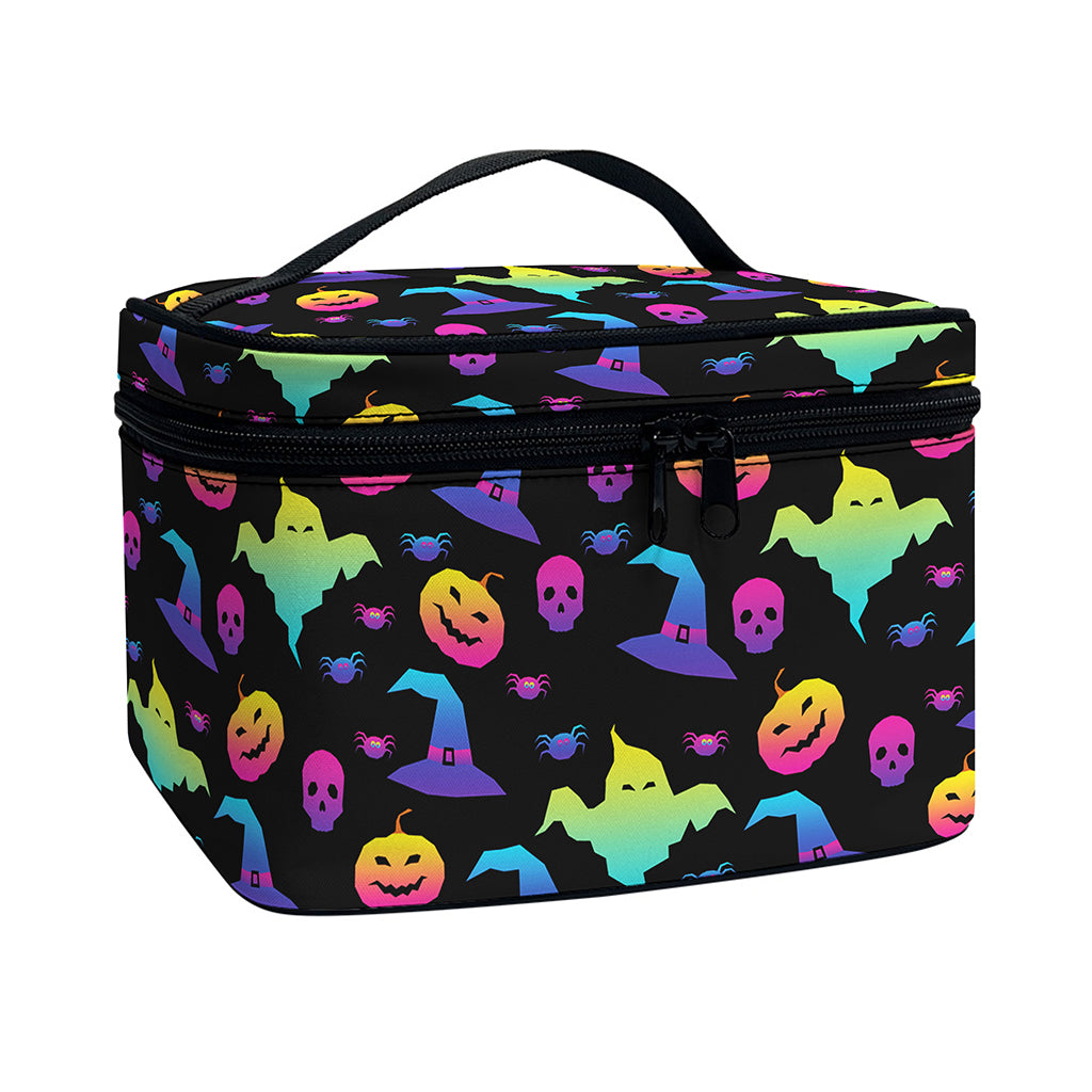 Colorful Halloween Party Pattern Print Travel Makeup Bag