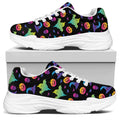 Colorful Halloween Party Pattern Print White Chunky Shoes