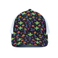 Colorful Halloween Party Pattern Print White Mesh Trucker Hat