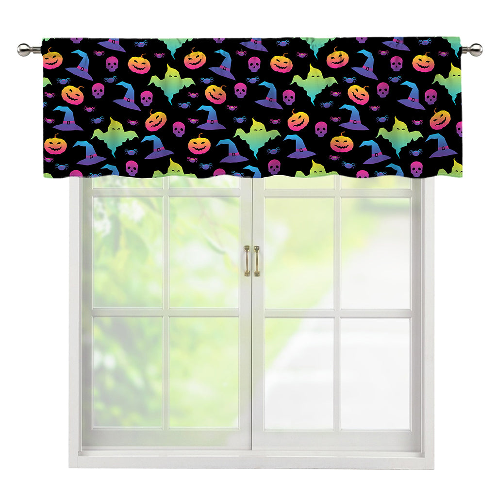 Colorful Halloween Party Pattern Print Window Valance