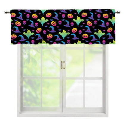 Colorful Halloween Party Pattern Print Window Valance