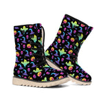 Colorful Halloween Party Pattern Print Winter Boots