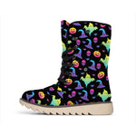 Colorful Halloween Party Pattern Print Winter Boots