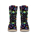 Colorful Halloween Party Pattern Print Winter Boots