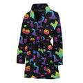 Colorful Halloween Party Pattern Print Women's Bathrobe